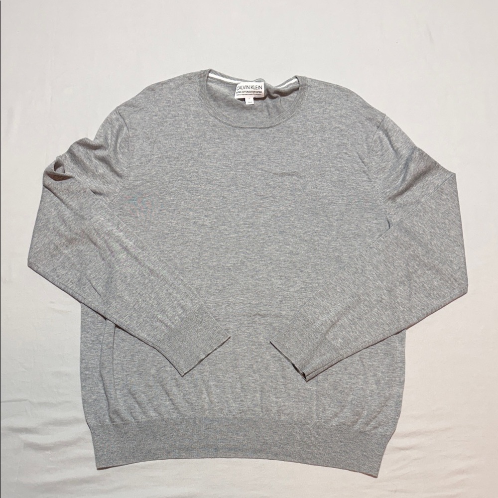 Calvin Klein Men's Heather Gray Crewneck Sweater